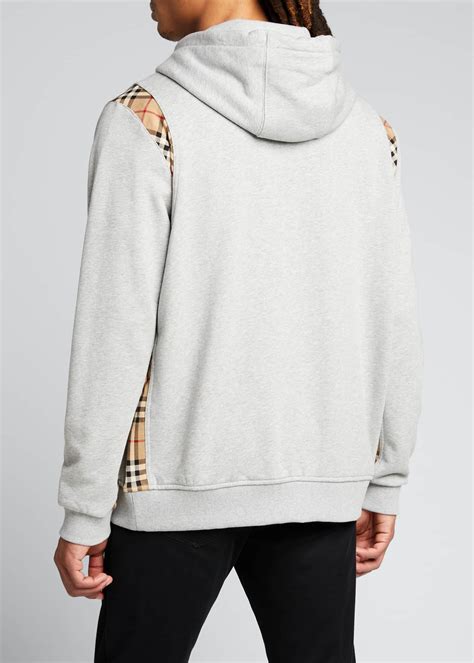 burberry hoodie grey zip|burberry men's pullover half zip.